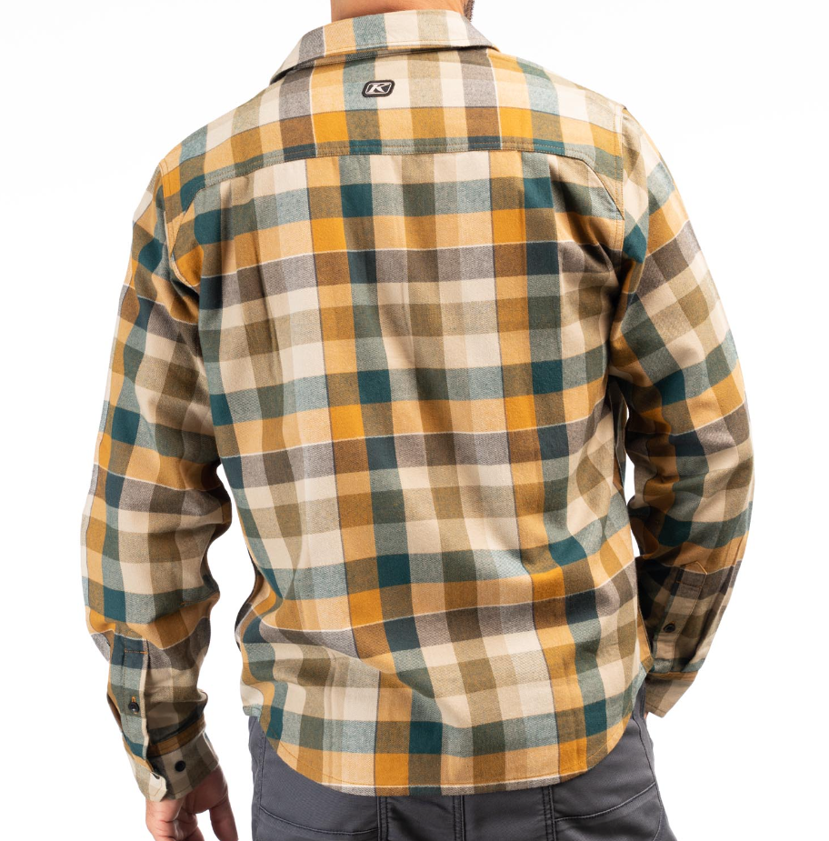 Alderson Midweight Flannel Shirt, Dark Sea Back View