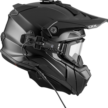CKX Titan Original Electric Combo Helmet – Trail and Backcountry Solid - Included 210° Goggles, Side