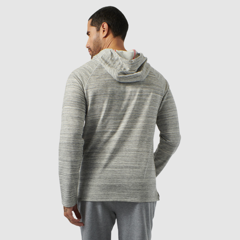 Men's French Terry Pullover Hoodie - Smoke, Back