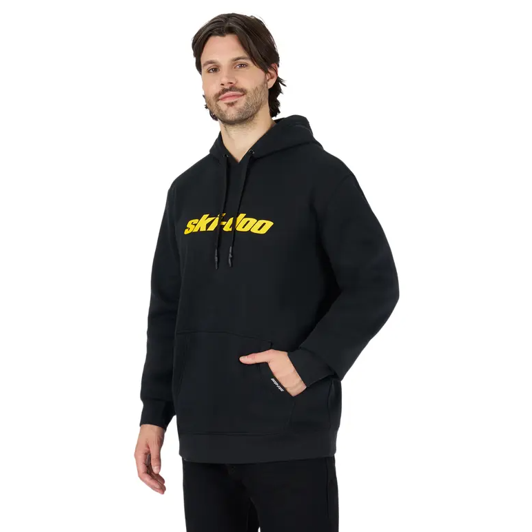 Ski-Doo Men's Signature Pullover Hoodie - Black, Front