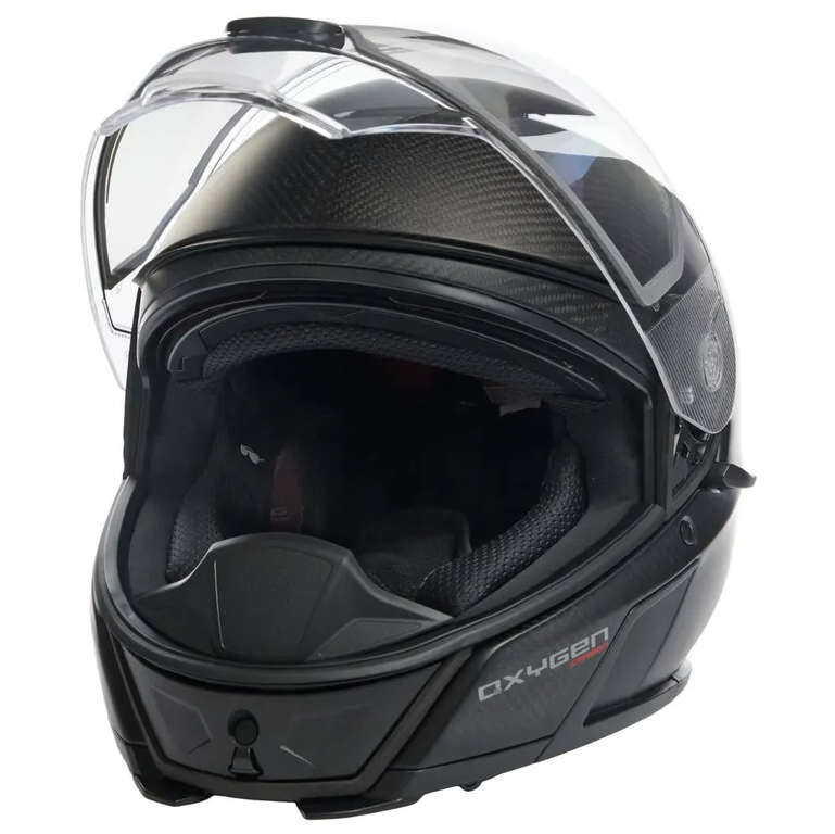 Ski-Doo Oxygen Flow Carbon Heated Helmet with Electric Visor (DOT) - Open View