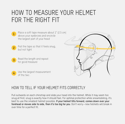 Ski-Doo Oxygen Flow Heated Helmet with Electric Visor (DOT), Measurement