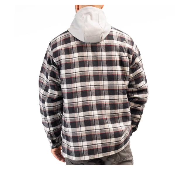 Targhee Fleece Lined Flannel Hoodie-Monument.3, Back View