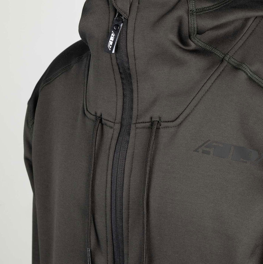 Tech Zip Hoodie, Zoomed in Zipper