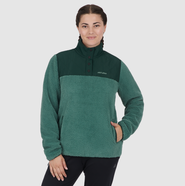 Women's Pullover Fleece 1/4 Snap - Teal