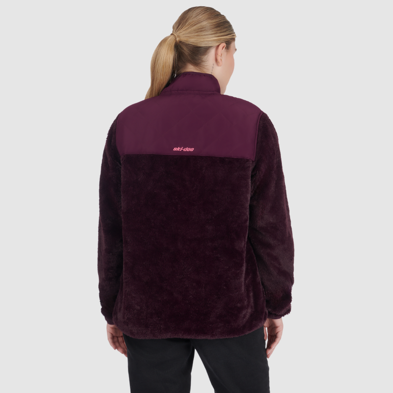 Women's Pullover Fleece 1/4 Snap - Purple, Back