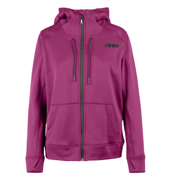 Women sTech Zip Hoodie-Raspberry, Front View