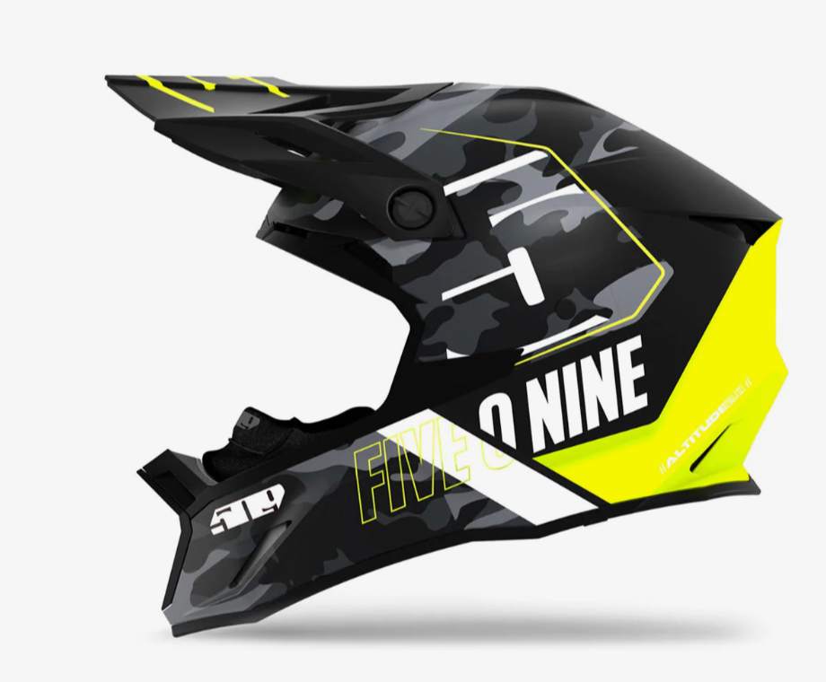 Altitude 2.0 Helmet- Black Camo, Side View