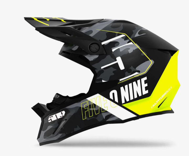 Altitude 2.0 Helmet- Black Camo, Side View