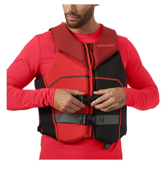 Sea-Doo Freedom Unisex PFD front view Lava Red