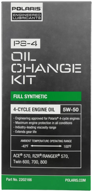 Full Synthetic Oil Change Kit, 2202166, 2 Quarts of PS-4 Engine Oil and 1 Oil Filter