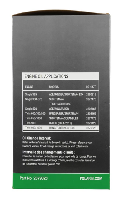 Full Synthetic Oil Change Kit, 2879323, 2.5 Quarts of PS-4 Engine Oil and 1 Oil Filter