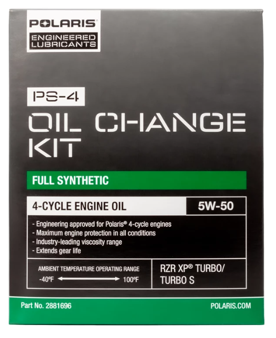 Full Synthetic Oil Change Kit, 2881696, 3 Quarts of PS-4 Engine Oil and 1 Oil Filter