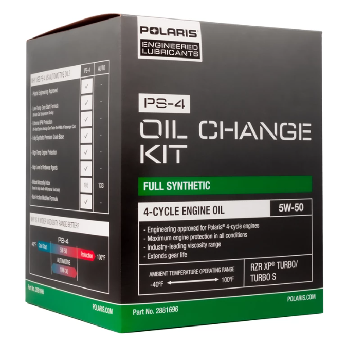 Full Synthetic Oil Change Kit, 2881696, 3 Quarts of PS-4 Engine Oil and 1 Oil Filter