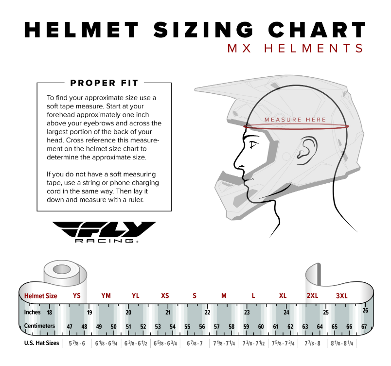 Youth Kinetic Drift Helmet Sizing 