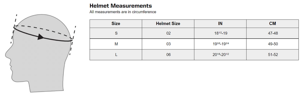 509 Youth Tactical 2.0 Helmet Size Chart